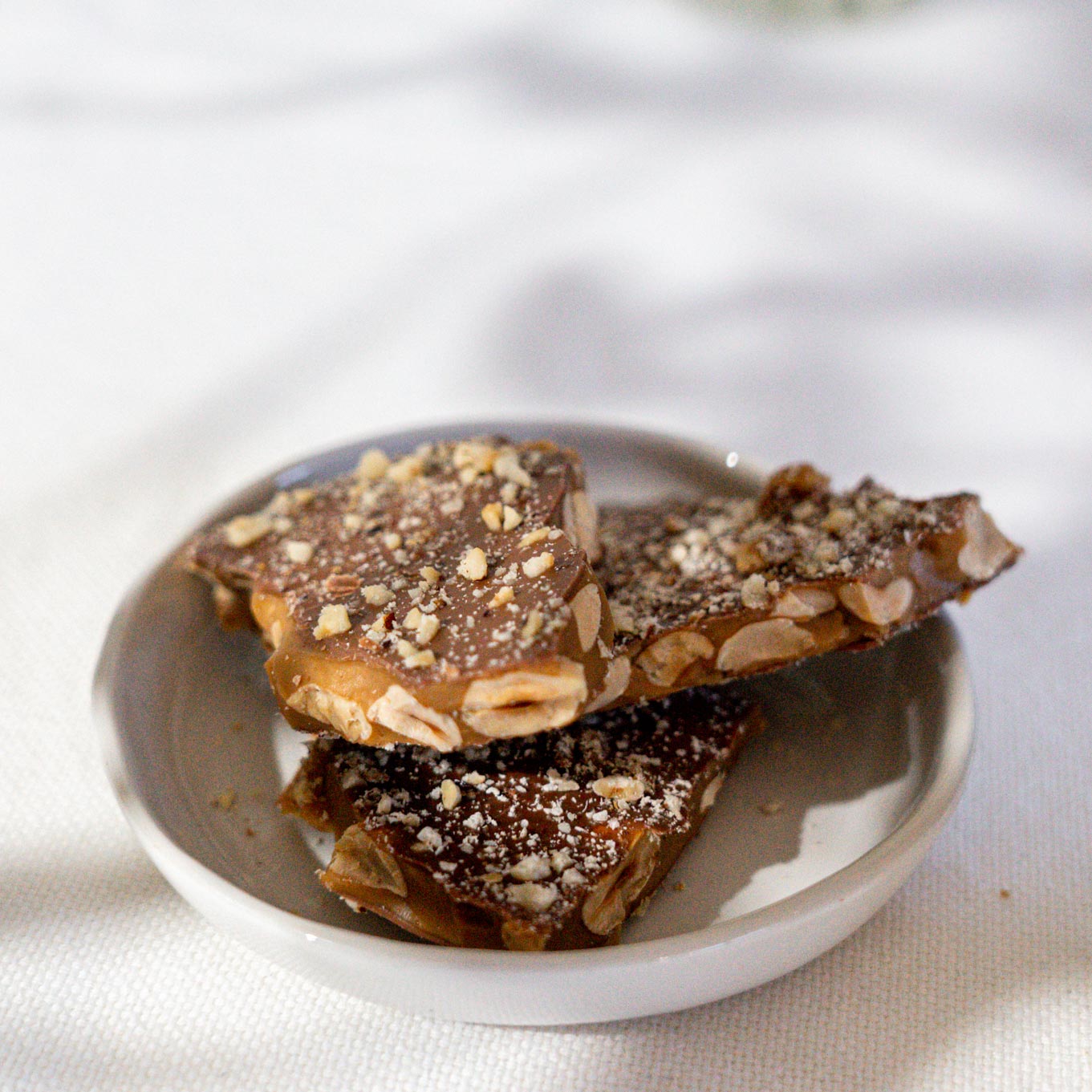 Milk Chocolate and Hazelnut Toffee close-up
