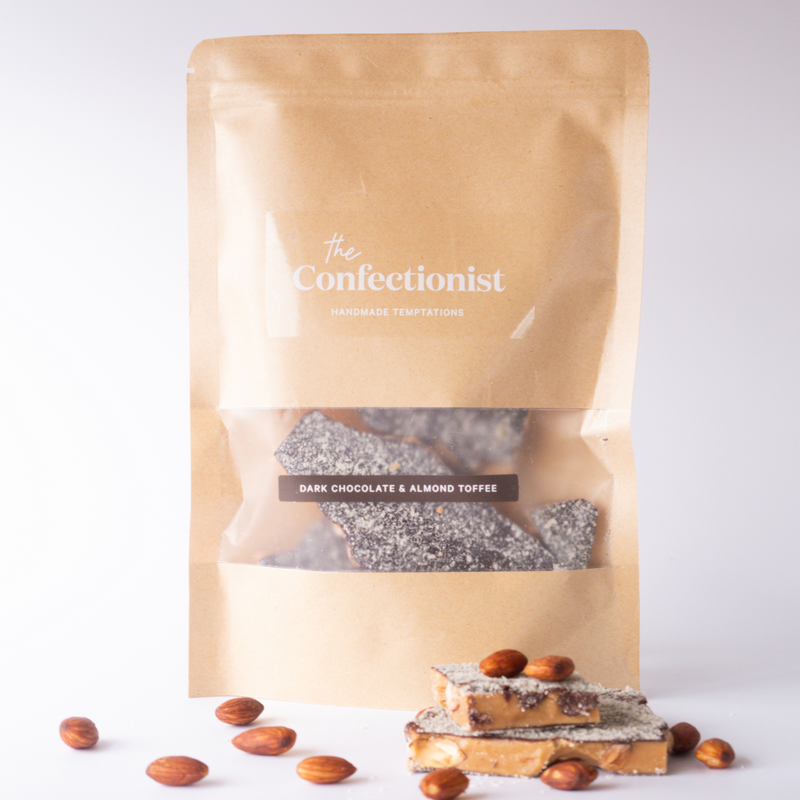 Dark Chocolate & Almond Toffee| 500g Bag