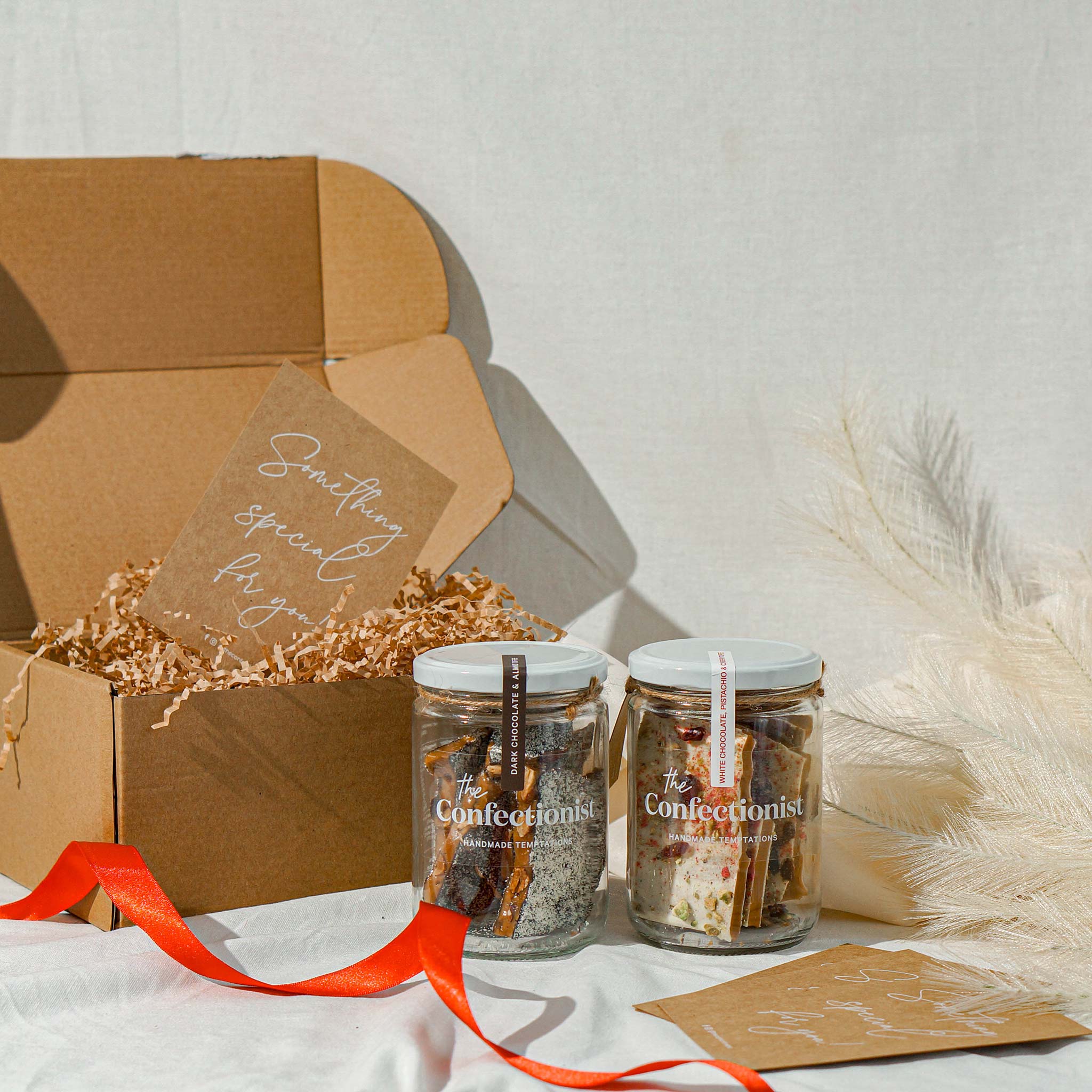 Inside the toffee gift box