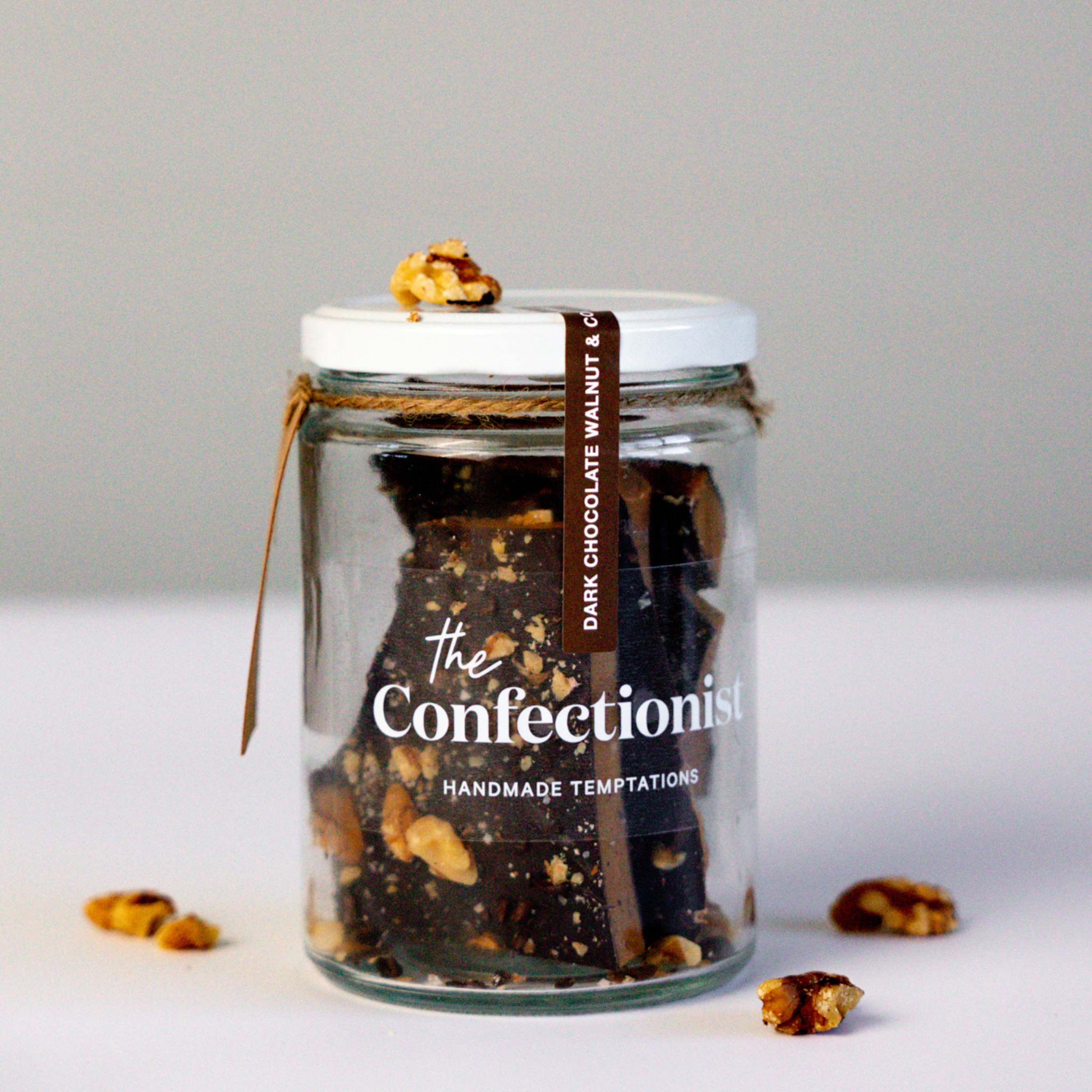 Dark Chocolate Walnut Toffee jar